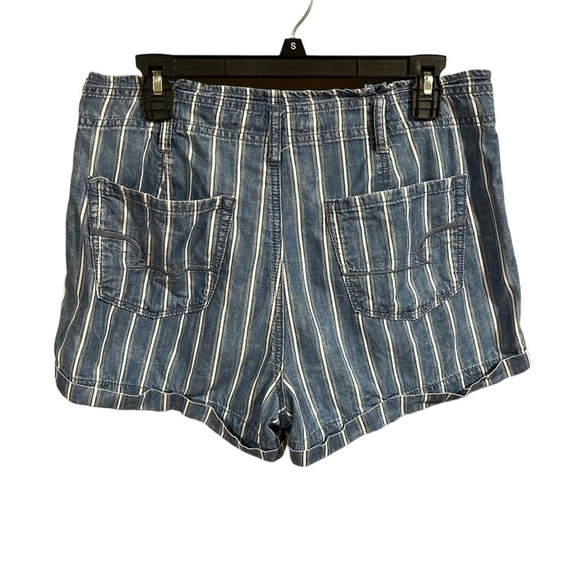 American Eagle High Waist Paperbag Denim Jean Short Size 8 Y2K Preppy Retro - Picture 4 of 11